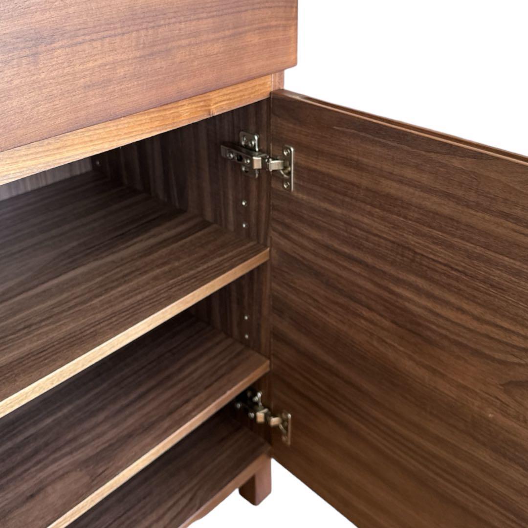 廃盤品】MUJI 無印良品 ウォールナット 脚付キャビネット - メルカリ