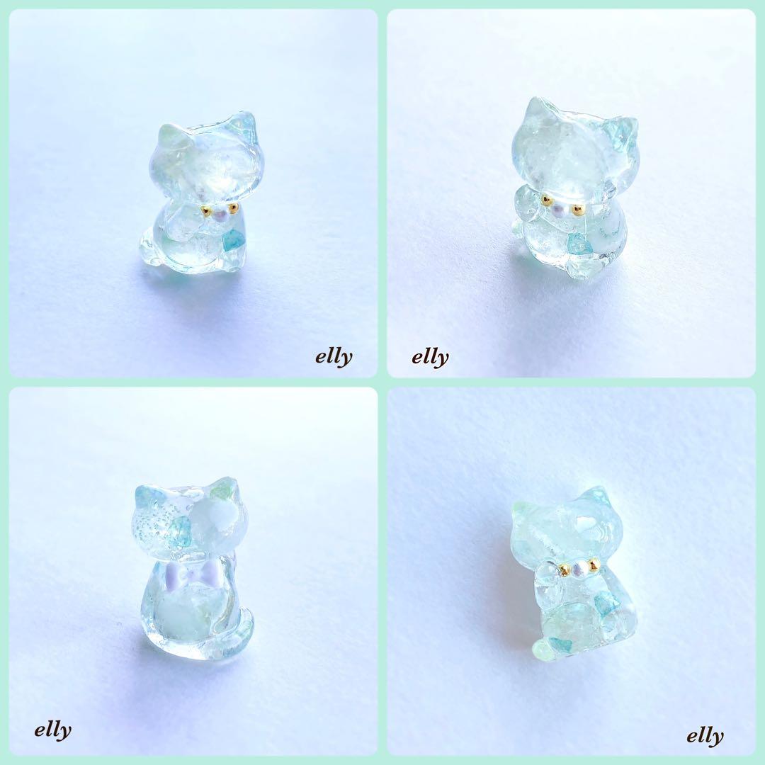 sawasawa様】天然石 ムーンストーン 和柄 じゃれ猫 レジン ストラップ