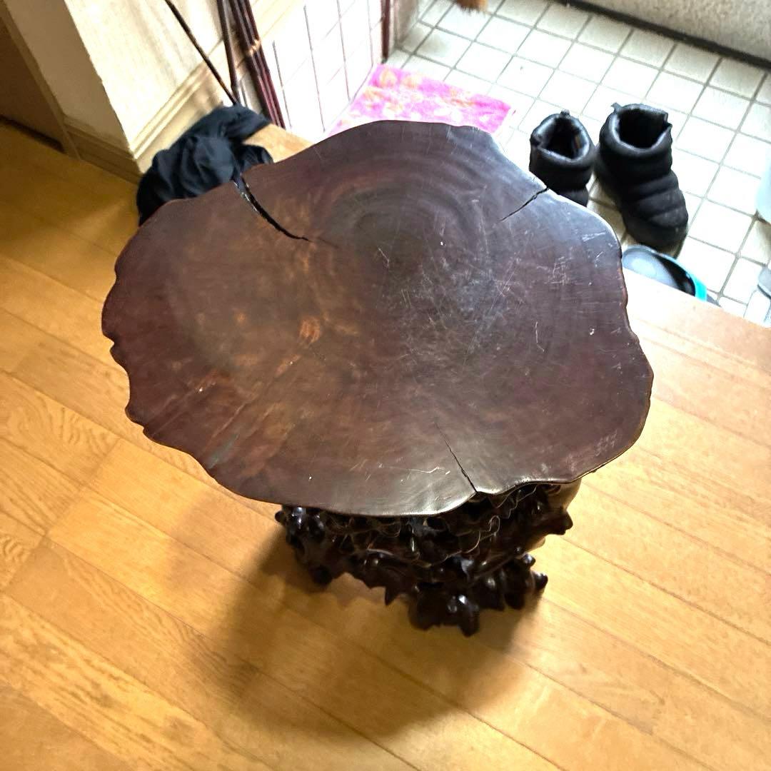 希少‼️根本、天然木、卓、飾台、花台、香炉台、日本式昭和レトロ根卓