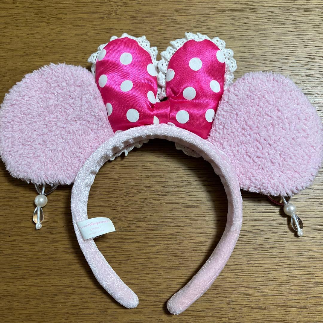 ディズニー カチューシャ ピンク リボン ミニー ドット 水玉