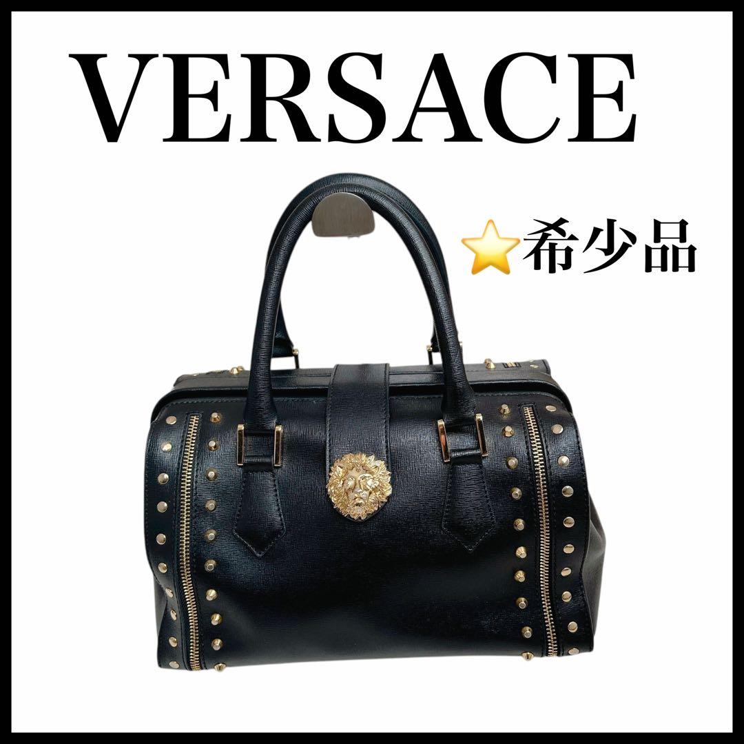 VERSUS VERSACE】ミニボストンバッグ 黒 ライオン 顔 レディース