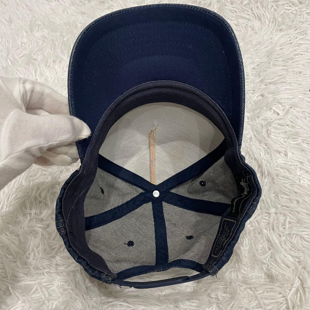 STUSSY 90~00s 6パネル デニムキャップ レザーパッチ オールド - メルカリ