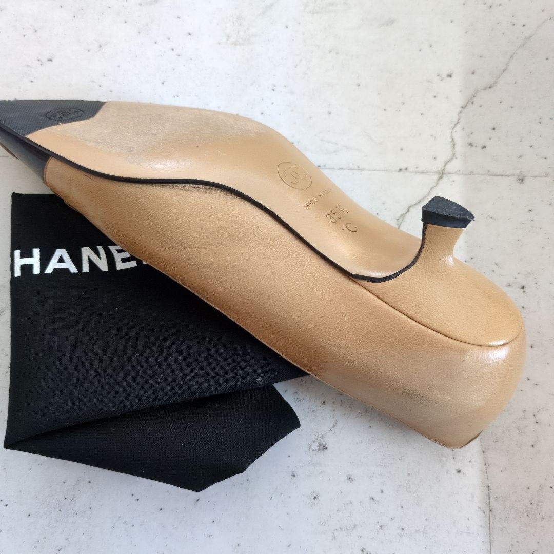 CHANEL フラワー装飾 ポインテッドトゥシューズ 35.5C