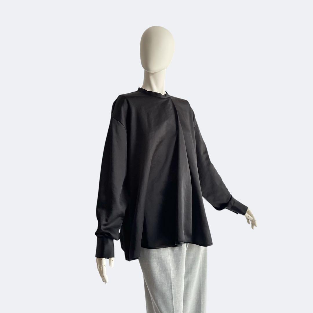 LOHEN ローヘン ブライトサテンフロントタックブラウス ブラウス