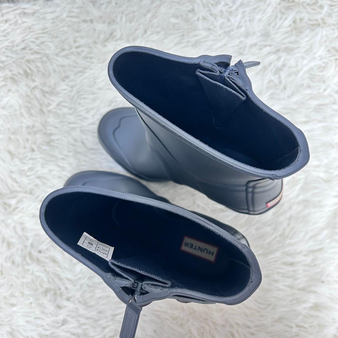 HUNTER】レインシューズ【24cm】ダークグレー ミドル丈 US7