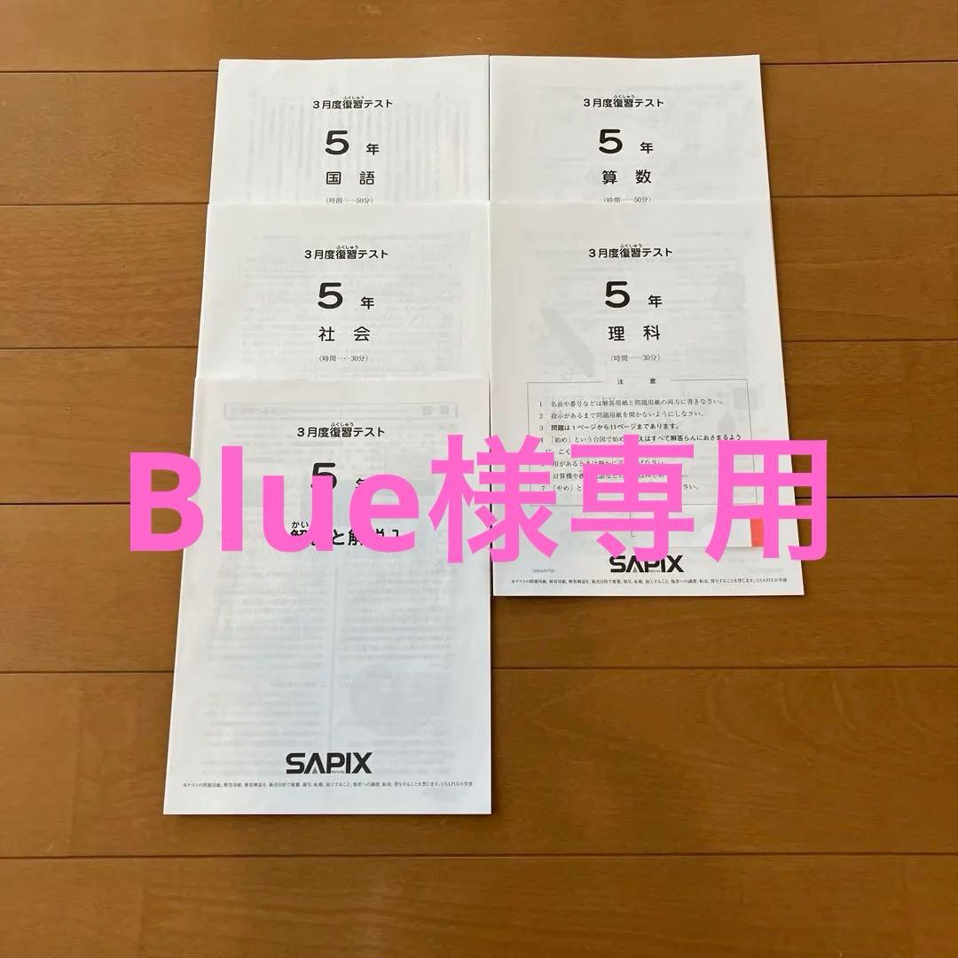 中古品 2025年度 サピックス 5年 前半テスト サピックス 2025年度新6年(現5年)3月度入室組分けテスト→12月年間