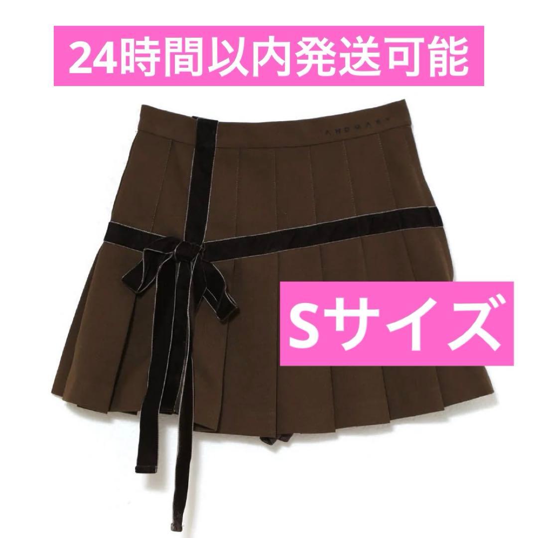 andmary Valentine ribbon mini skirt ブラウン ANDMARY】Valentine ribbon mini skirt