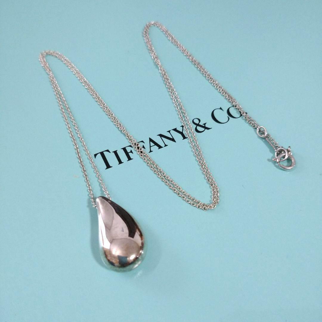 希少極美品 ティファニー ラージ ティアドロップ ロングネックレス 縦20mm