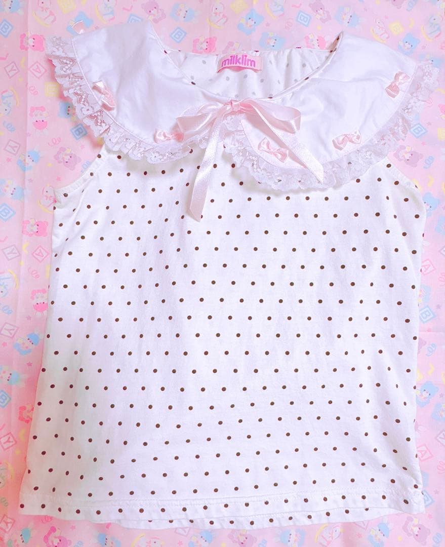 milklim 襟付きタンクトップ インナー フリル 古着 ゆめかわ￼ - メルカリ