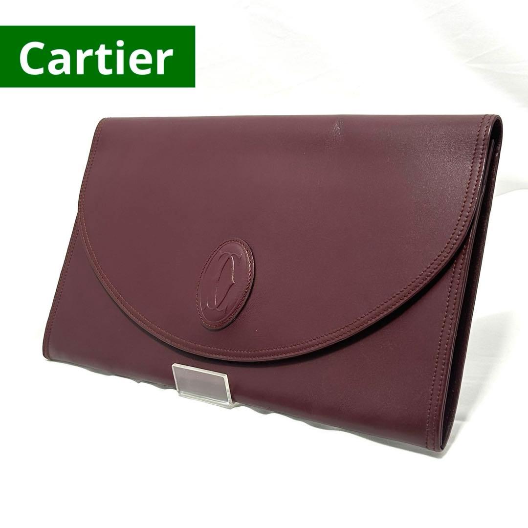 カルティエ マストライン セカンドバッグ クラッチバッグ ボルドー