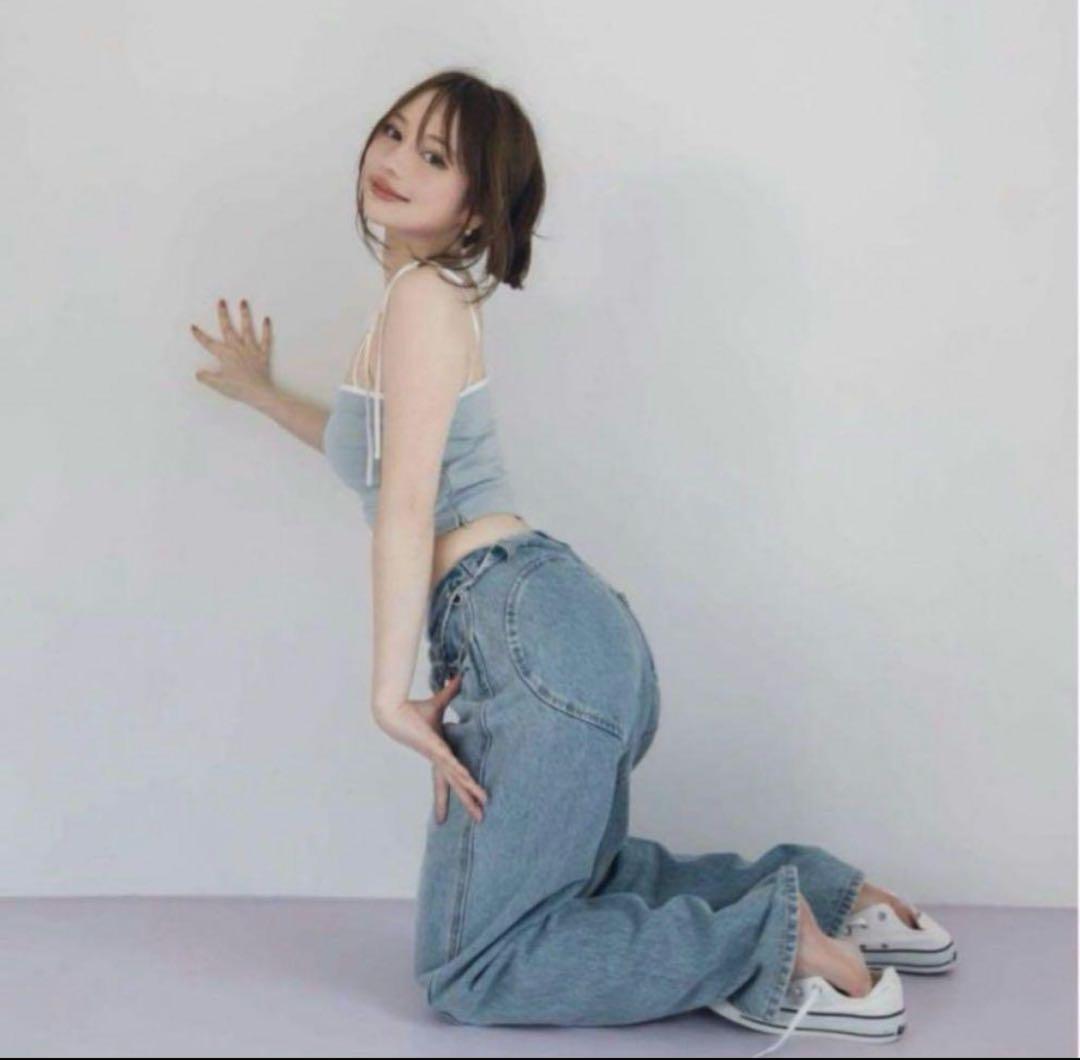 andmary Heart hip wide denim S ライトブルー - メルカリ