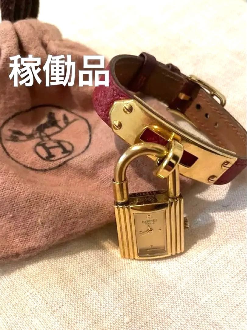 稼働品　エルメス　ケリー　ウォッチ　　赤　レッド Hermes Kelly エルメス/ケリーウォッチ/レッドダイヤル/Hermes/Kelly Cadenas/Red