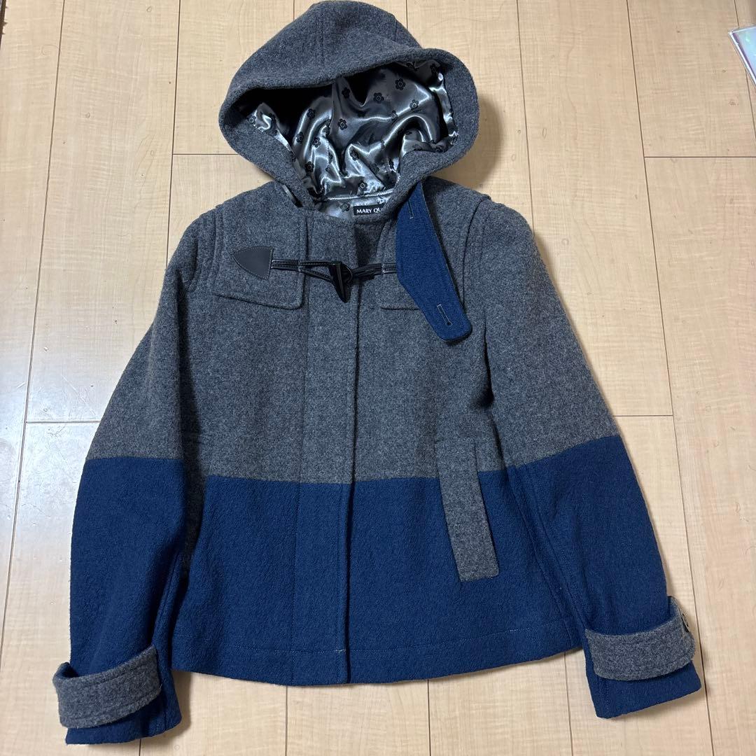 美品 MARY QUANT ダッフルコート グレー・ネイビー マリクワ M - メルカリ