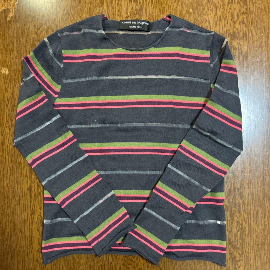 コムデギャルソンオムプリュス ボーダーニット - メルカリ