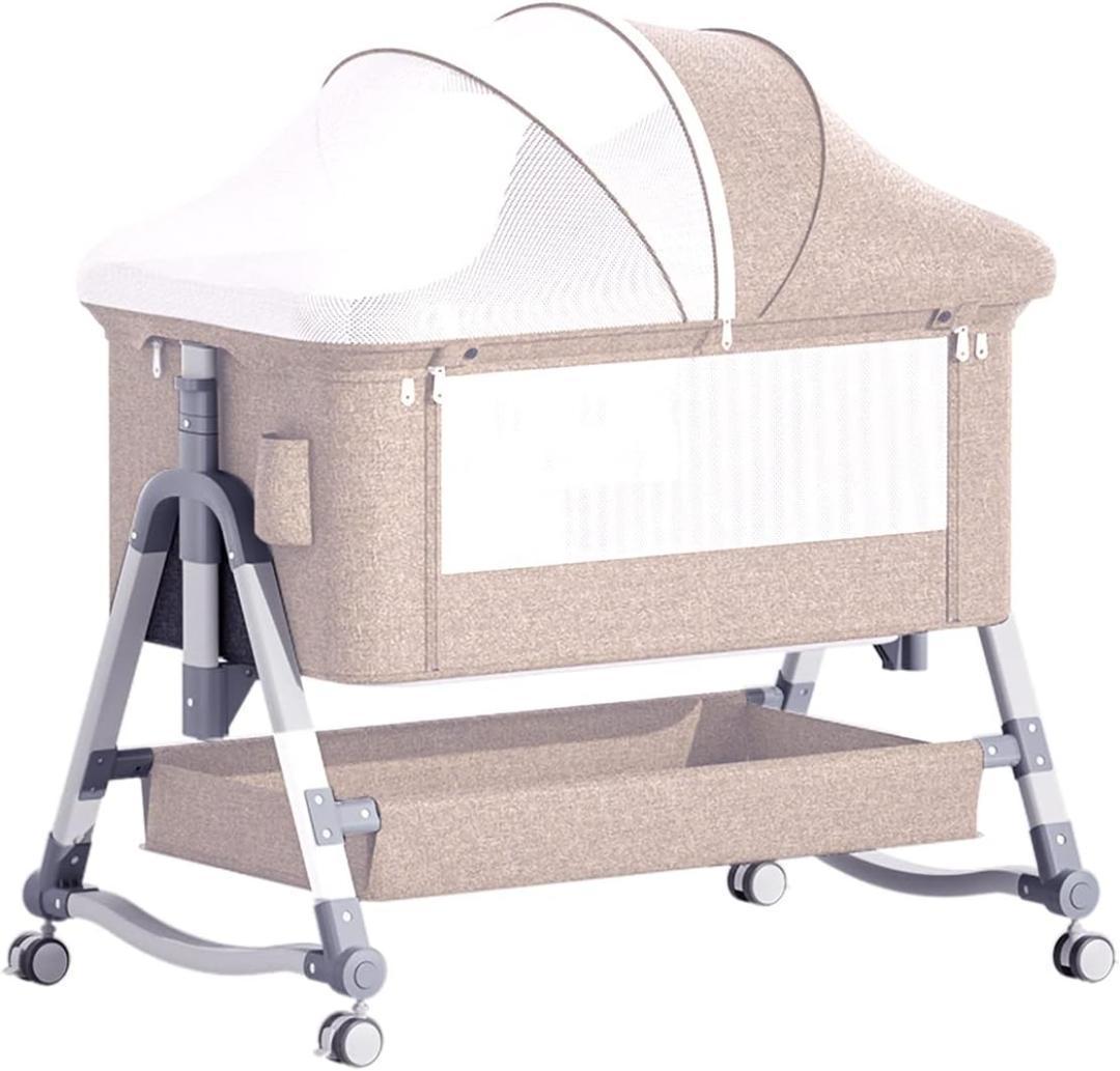 Vinona ベビーベッド 添い寝 折りたたみ ハイローベッド 高さ5段調節