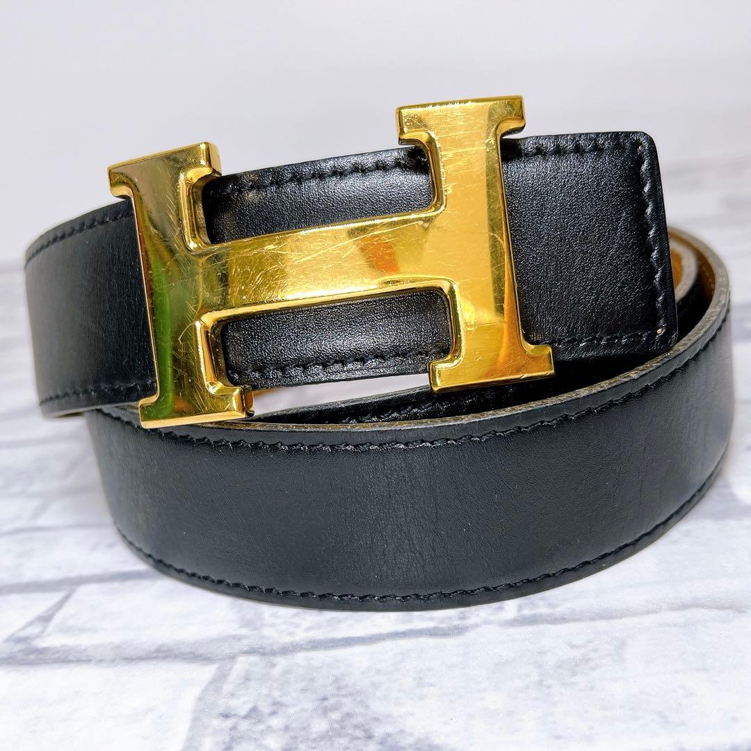 美品✨HERMES H型バックル レザーベルト コンスタンス リバーシブル