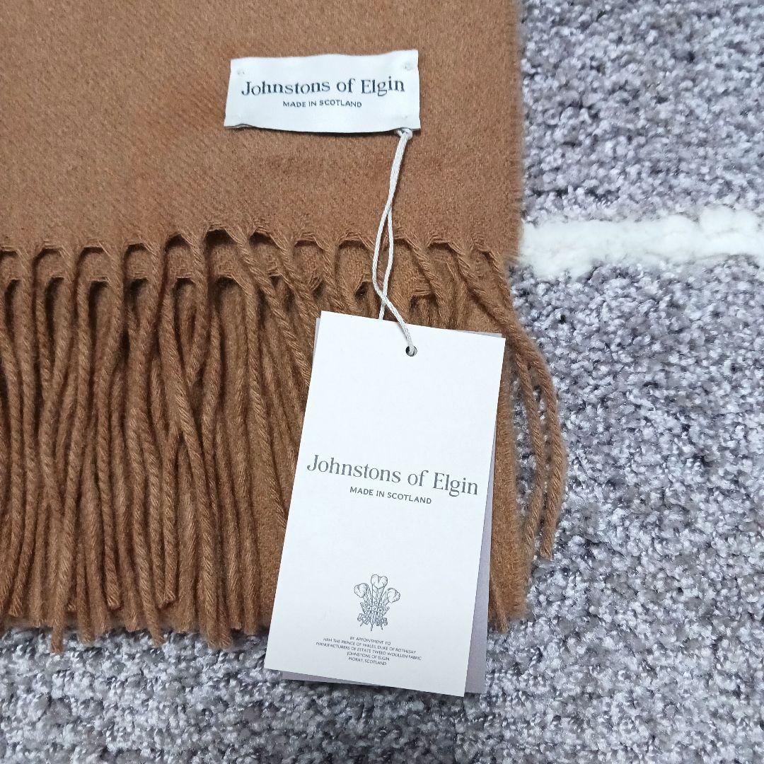 新品未使用】ジョンストンズ 大判ストール カシミヤ100 ダークキャメル