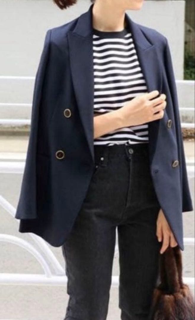 IENA ダブルブレストジャケット(ネイビー)38 - メルカリ