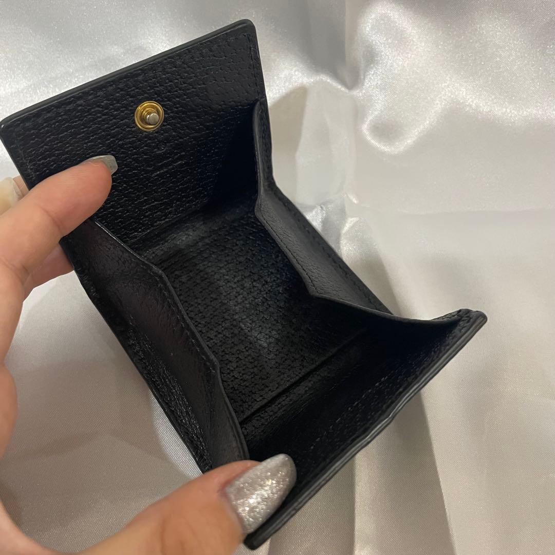 《鑑定済み》GUCCI GGマーモント ケース /コンパクト財布 ブラック