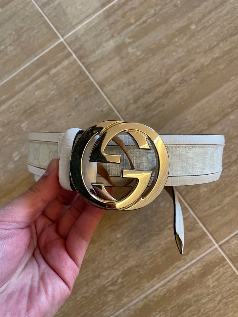 GUCCI ホワイト レザー ベルト 約95cm 楽天市場】GUCCI グッチ レディースレザーベルト ホワイト ブラック