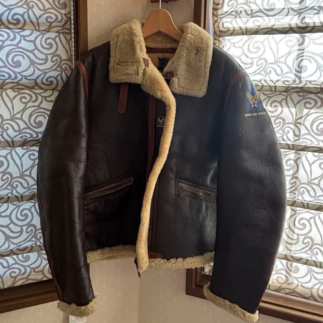 リアルマッコイズ D-1 フライトジャケット リアルムートン ブラウン