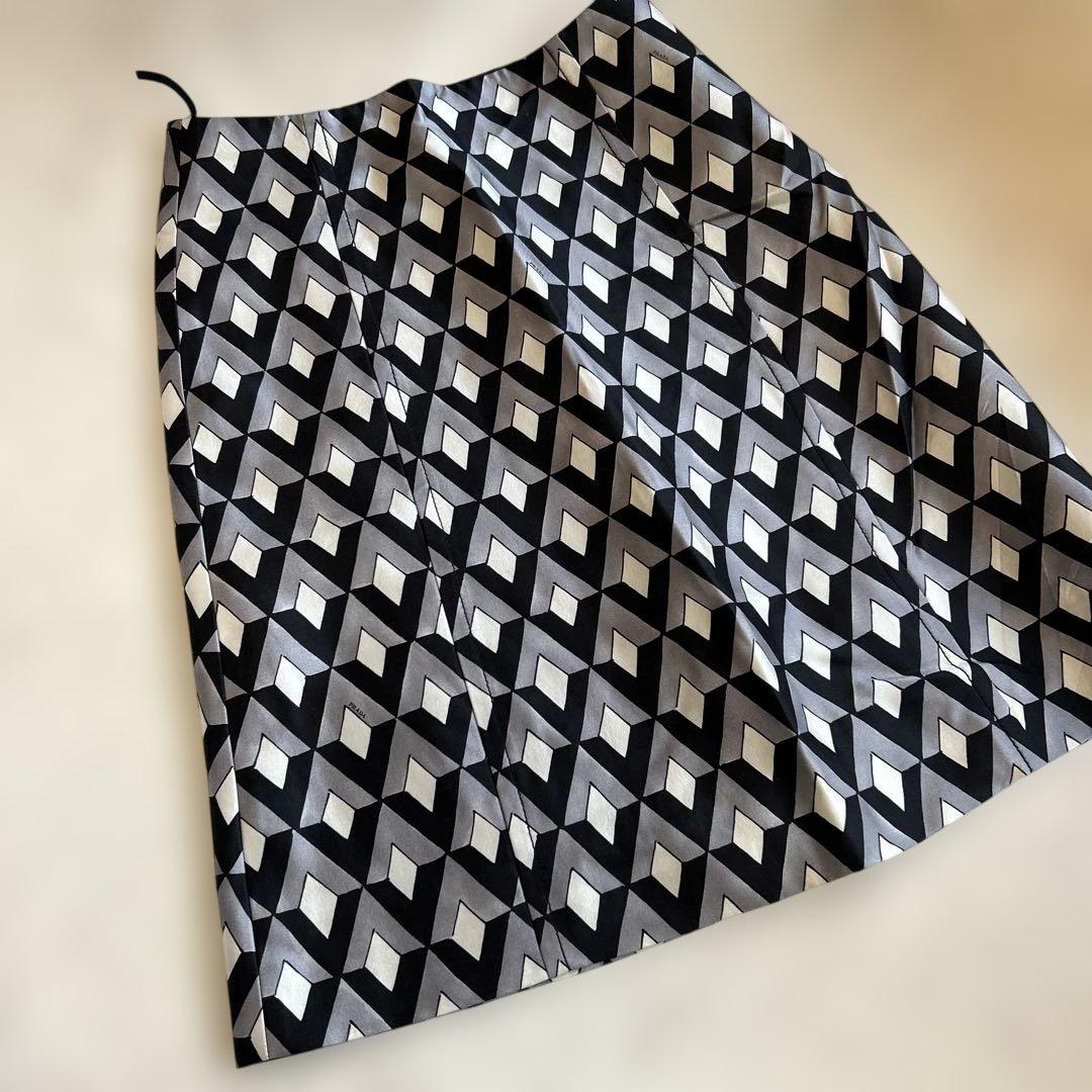 プラダ　シルクスカート　38 PRADA プラダ レディース ひざ丈スカート サイズ：38(S位)（膝丈