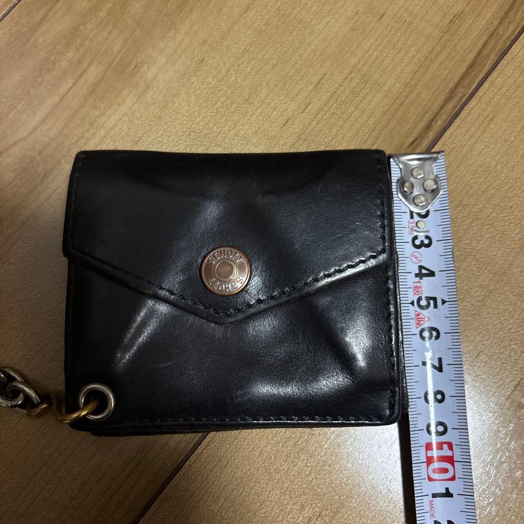 茶芯 ショット schott 三つ折り財布 ウォレットチェーン アメカジ 古着