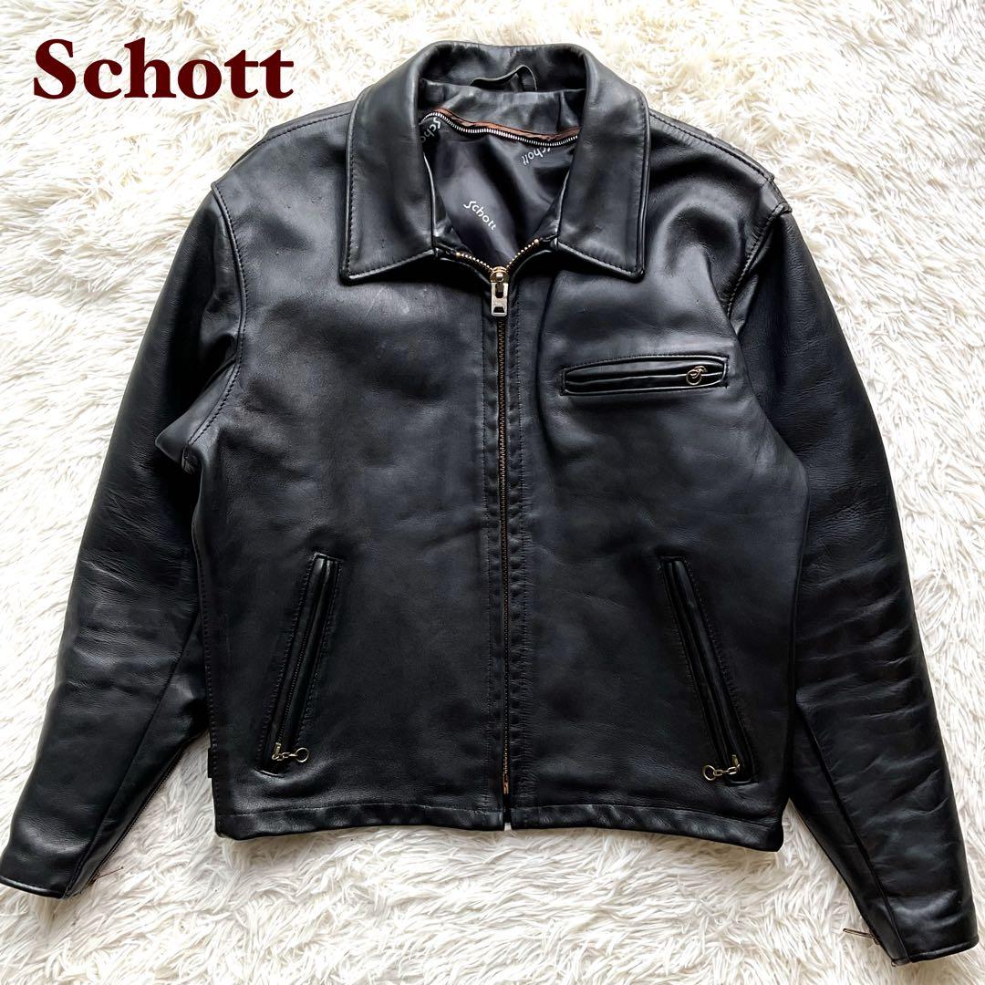 美品✨schott 642 レザージャケット シングルライダース 牛革 40 黒