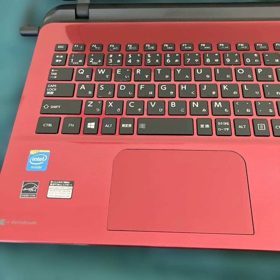 TOSHIBA dynabook 赤 ノートPC ACアダプター付き - メルカリ