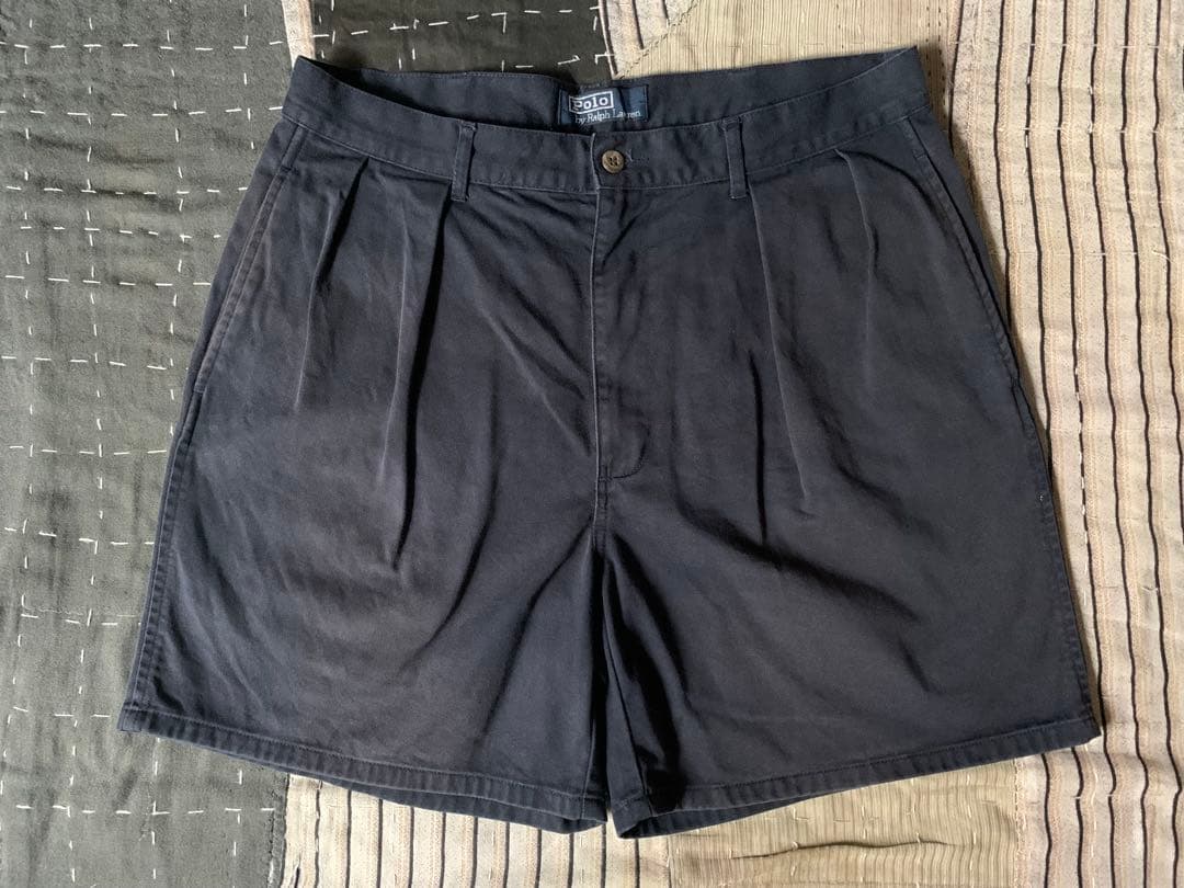 90s W34 POLO CHINO vtg 2タック ショーツ ラルフ 紺 - メルカリ