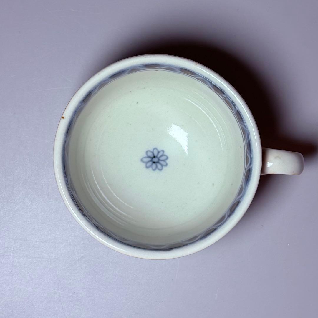 五代 佐藤走波 七十五才 染錦木蓮文カップ＆ソーサー コレクター放出品