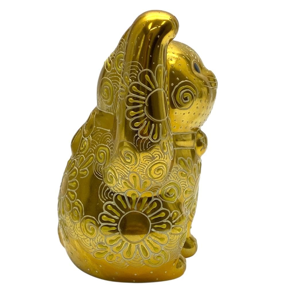 久谷焼 金色の招き猫 (右手金運招き猫) 金彩 開運 置物 正人作 - メルカリ