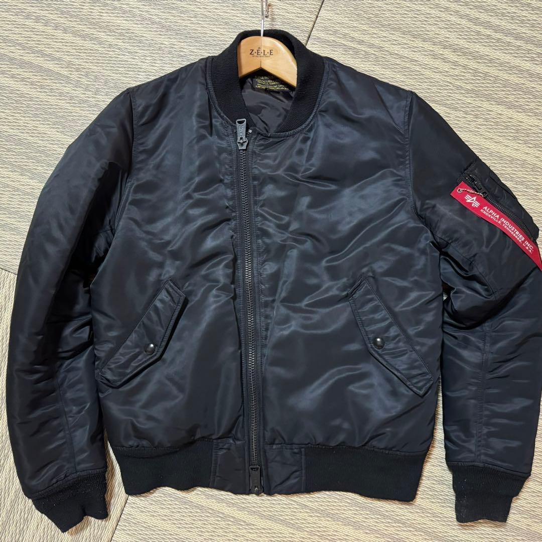 ALPHA フライトジャケット MA-1 M 短丈 ミリタリー 黒 - メルカリ