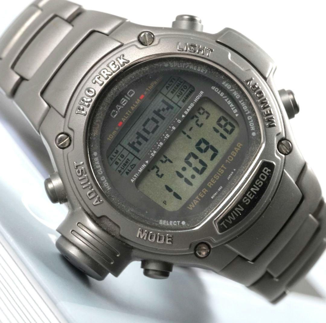 極美品 カシオ プロトレック PRT-3000 フルチタン スクリューバック