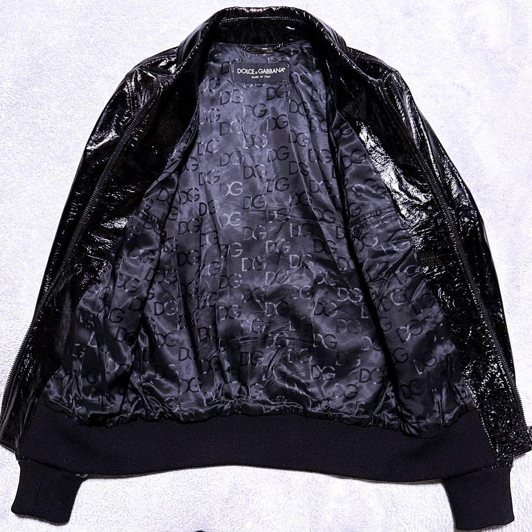 松本潤着用【極美品】ドルチェ&ガッバーナ シープスキン パテントレザー ブルゾン