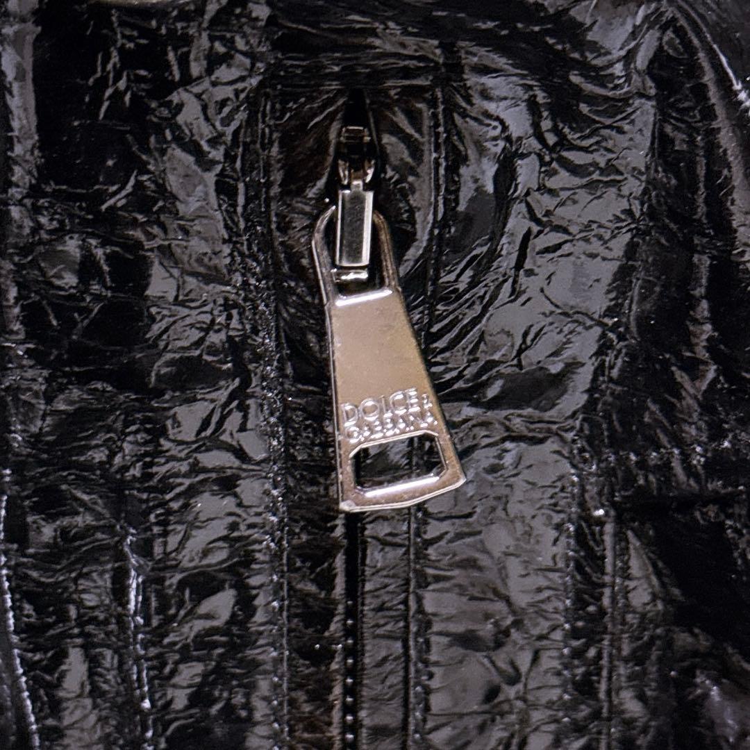 松本潤着用【極美品】ドルチェ&ガッバーナ シープスキン パテントレザー ブルゾン