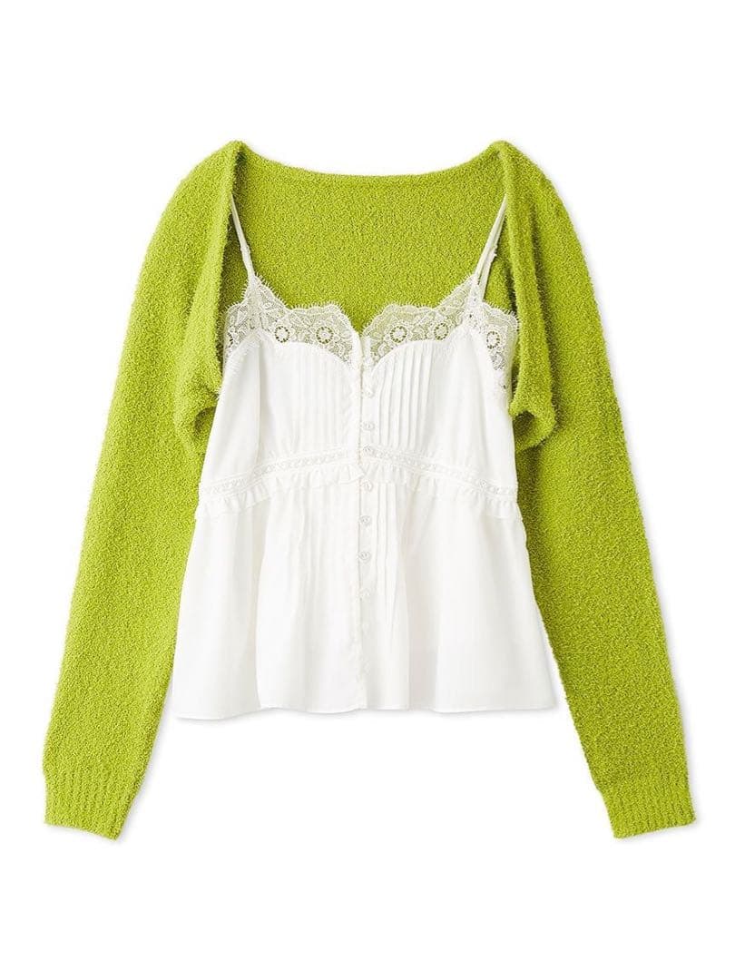 SNIDEL（スナイデル）ボレロ×レースキャミセットアップ GRN