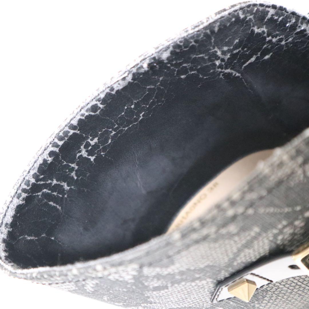 ヴァレンティノ レインブーツ 長靴 レース 刺繍 スタッズ ベルト