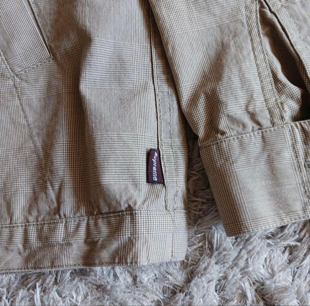 Supreme チェック柄 ジップアップジャケット ベージュ - メルカリ