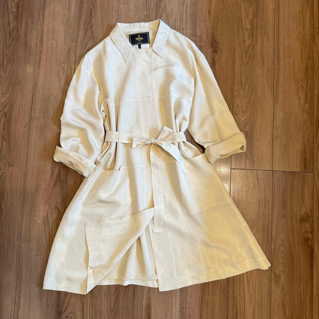 FENDI フェンディ アセテート✖️シルク スプリングコート 46