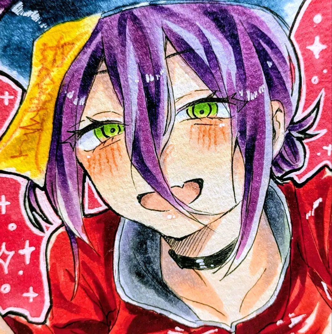 ラプ様専用】 チェンソーマン レゼ 手描きイラスト 豆色紙 - メルカリ