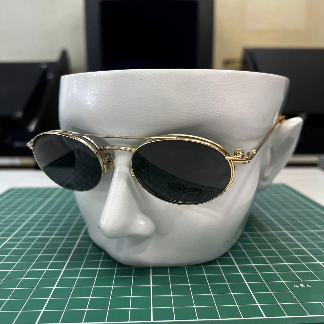 ヴィンテージ PENTAX TWINCOME 前掛サングラス付き メガネフレーム