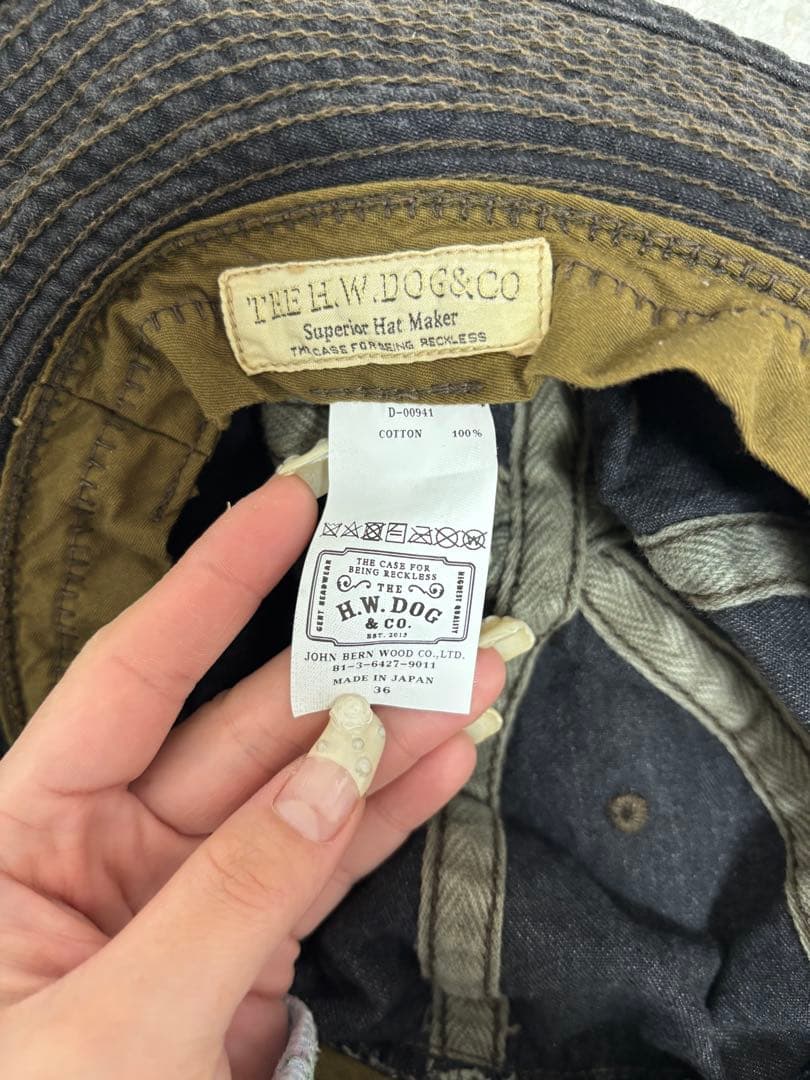 H.W.DOG 【VINTAGE DENIM FATIGUE HAT 】