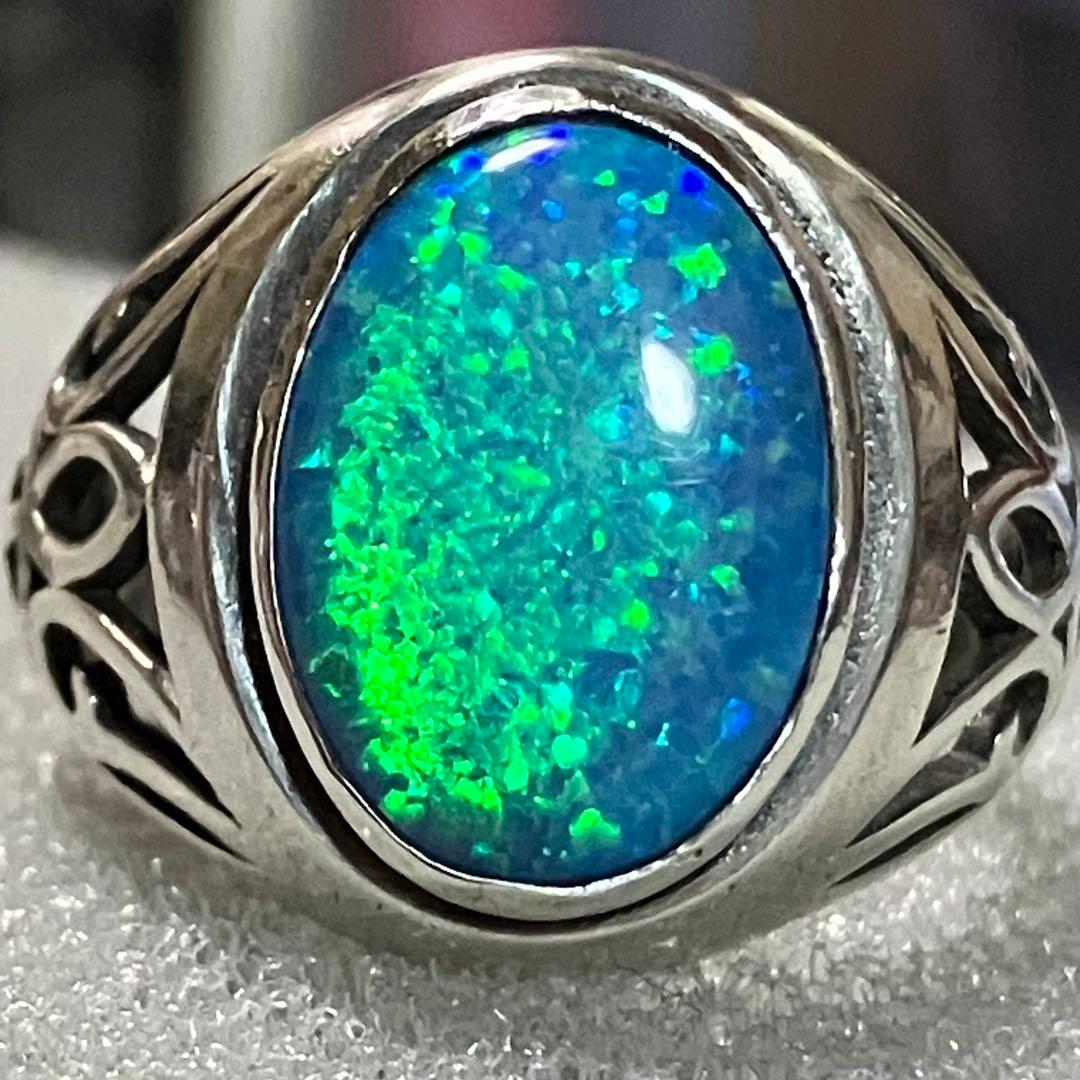 オパール SILVER 925 指輪 シルバーリング 17号 ウェーブ ライン シルバー リング 17号 指輪 シルバー925 銀 白仕上げ