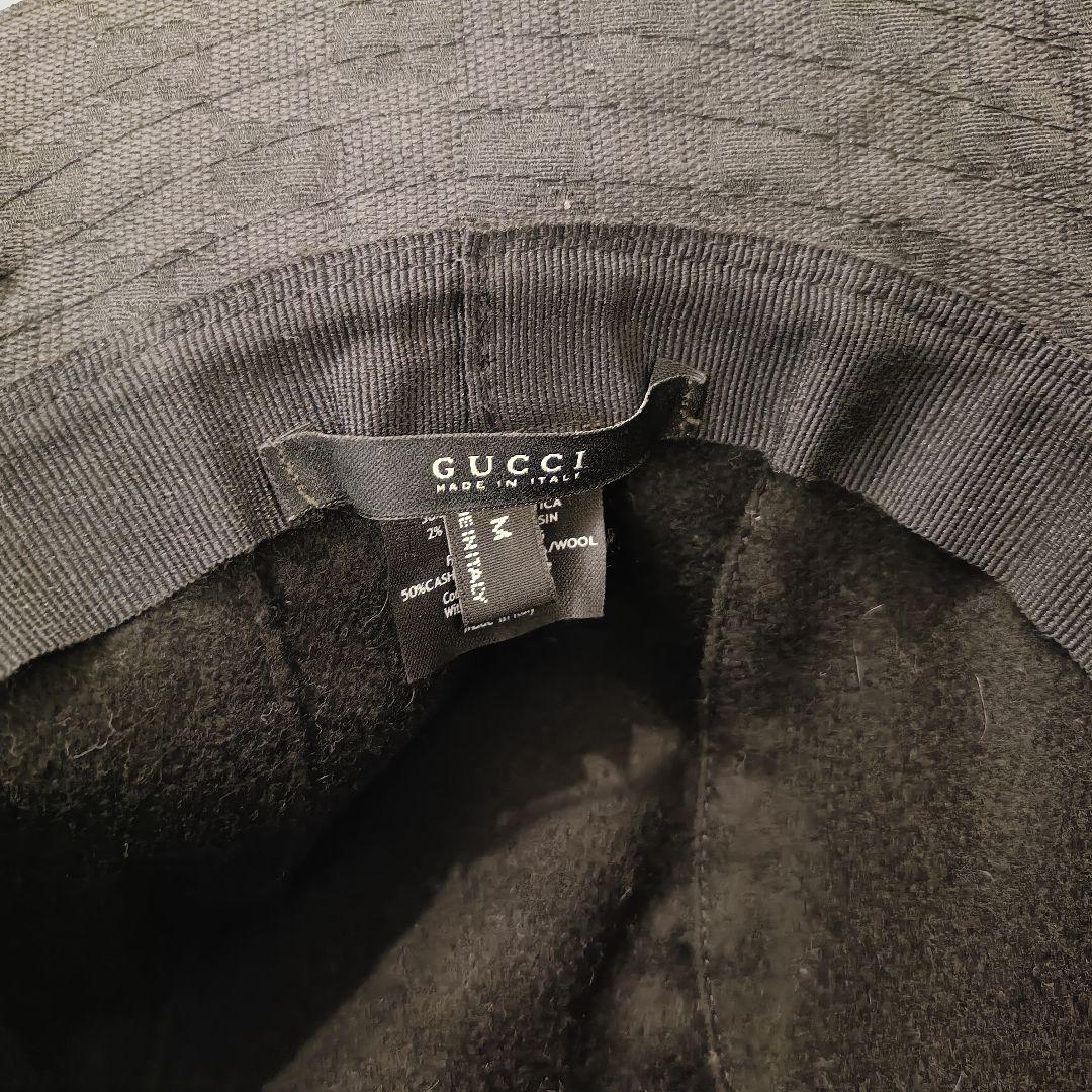 GUCCI✨️ ブラック GGパターン バケット ハット Mサイズ - メルカリ