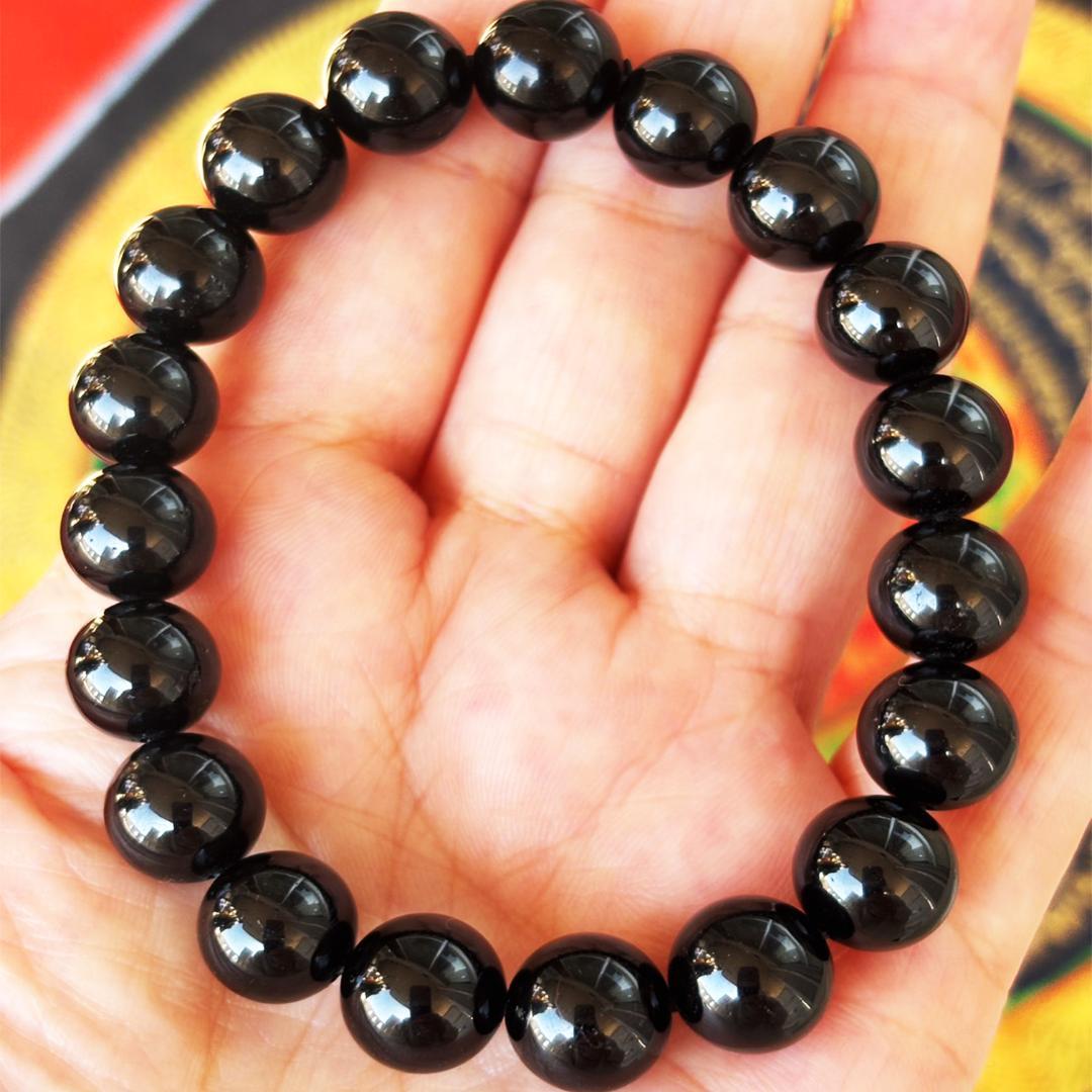 強力な守護と浄化 】 漆黒の結界石 ブラックトルマリン ブレスレット