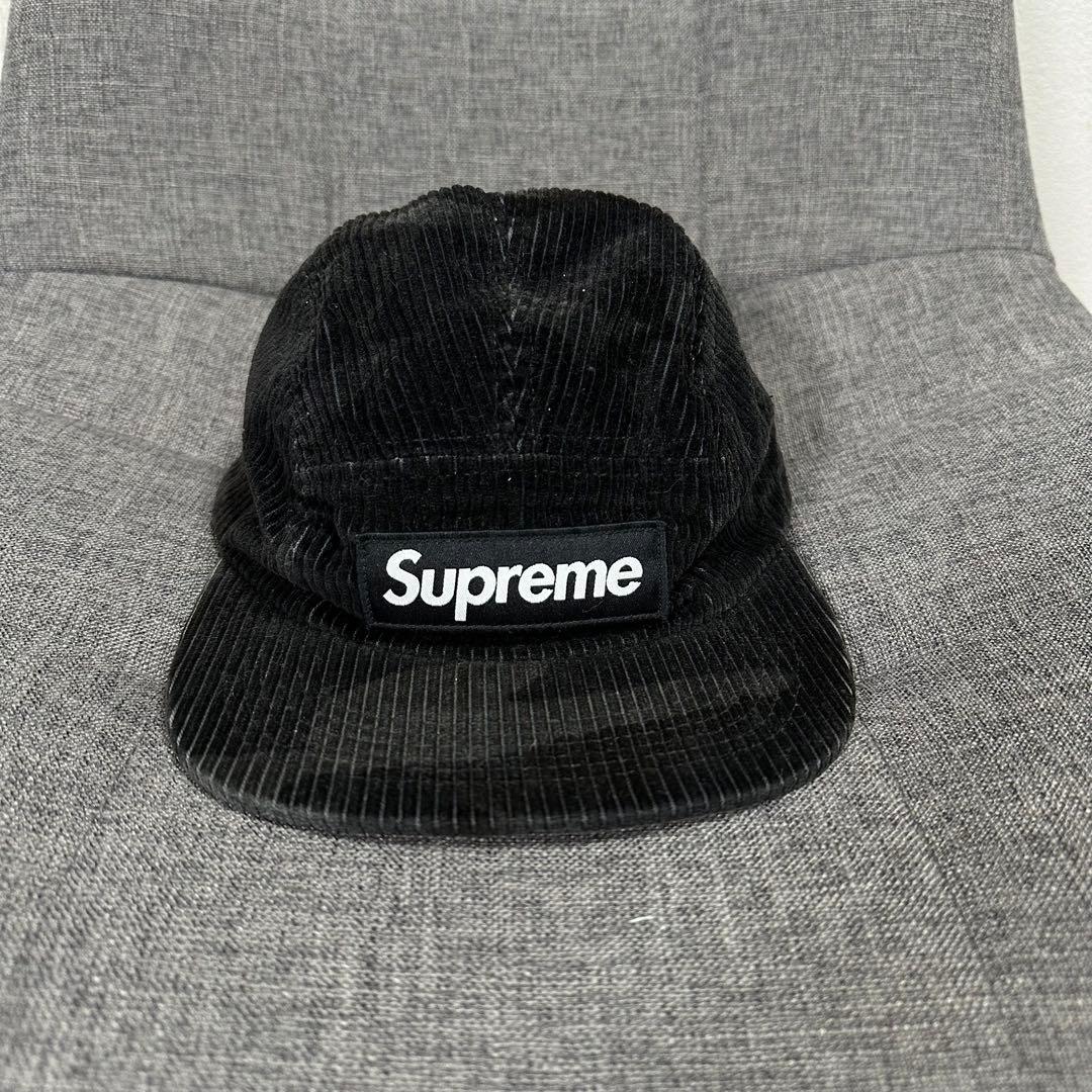 Supreme Camo Corduroy Camp Cap ブラック 19aw