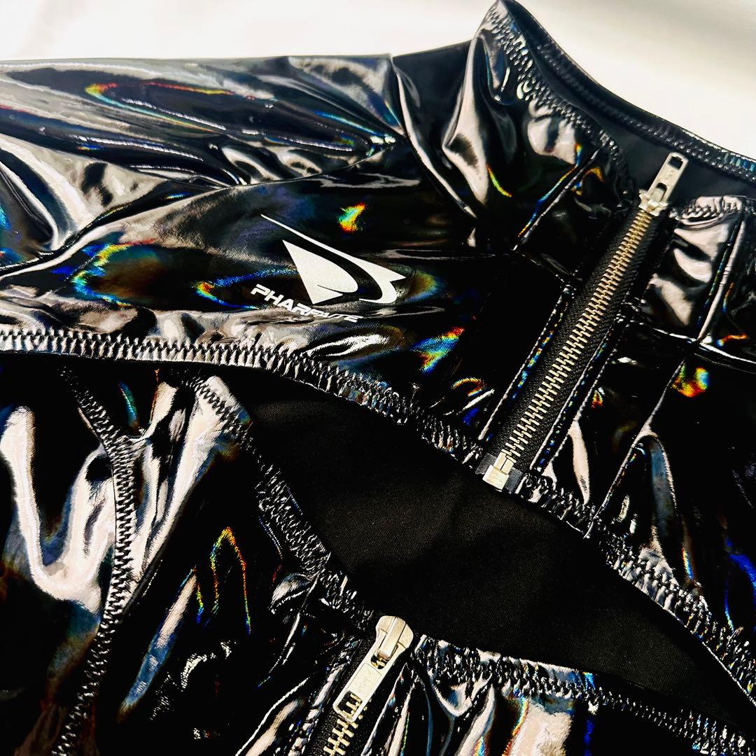 【PHARFAITE】エナメルボンテージボディスーツ　オーロラ