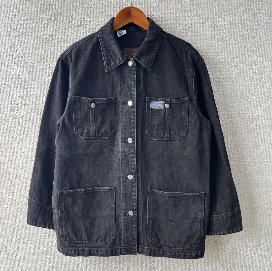 90s LAUREN JEANS ラルフローレン ブラック デニム カバーオール