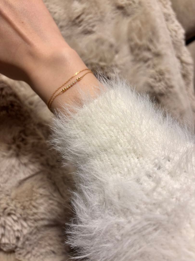 ヴァンドーム青山 k18ゴールド ダイヤモンド0.05ct 二重 ブレスレット